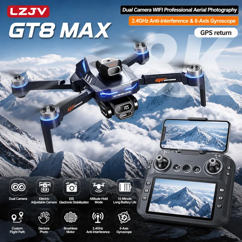 GT8 Max Foldable Drone 8K HD P - Drone Camera Night Vision recension och pris