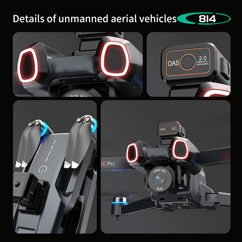 814 drone profissional 4K HD C - Drone Camera With Gimbal recension och pris